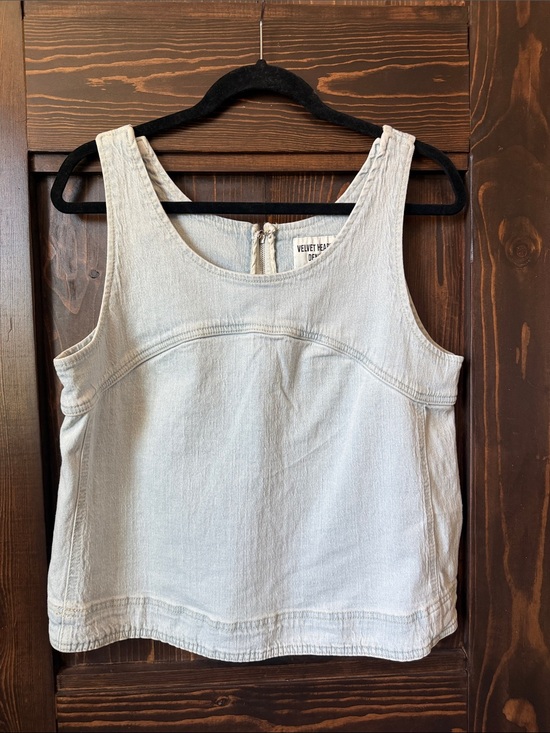 Velvet Heart Tops - Velvet Heart Light Wash Denim Tank Top